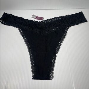 2 Pairs! Adore Me Elegant Black Lace Women's Panty Kourtni Thong Plus 1X